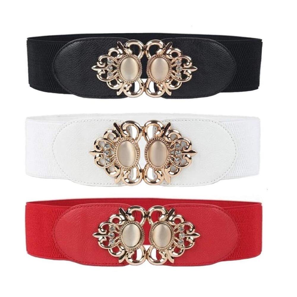 5392 3 Pack Womens Vintage Wide Elastic Stretch Waist Belt